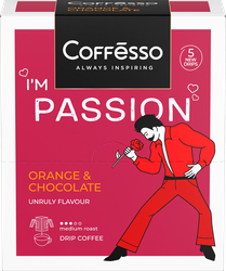 Изображение товара Кофе молотый COFFESSO Passionсо с ароматом красного апельсина и шоколада, дрип-пакет, 5пак