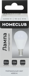 Изображение товара Лампа светодиодная HOMECLUB шар 10Вт E14 нейтральный свет, Арт. LED-G45-10E1440