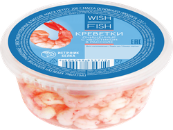 Изображение товара Креветки Королевские WISH FISH в рассоле, очищенные с хвостом, 200г