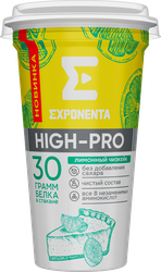 Изображение товара Напиток кисломолочный EXPONENTA HIGH-PRO Лимонный чизкейк обезжиренный с высоким содержанием белка, без змж, 250г