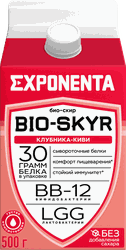 Изображение товара Напиток кисломолочный EXPONENTA BIO-SKYR 3в1 Клубника, киви обезжиренный с высоким содержанием белка, без змж, 500г
