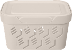 Изображение товара Ящик универсальный ECONOVA Deluxe 18,9х13,2х11см, с крышкой, светло-бежевый, 1.9л
