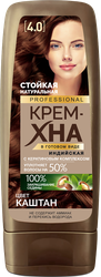 Изображение товара Крем-хна для волос ФИТОКОСМЕТИК Индийская Professional 4.0 Каштан, 140мл