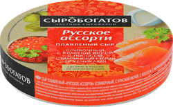 Изображение товара Сыр плавленый СЫРОБОГАТОВ Русское ассорти 45%, без змж, 130г
