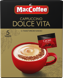 Изображение товара Напиток кофейный растворимый MACCOFFEE Cappuccino Dolce Vita, 120г