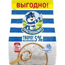 Изображение товара Творог рассыпчатый ПРОСТОКВАШИНО 5%, без змж, 290г