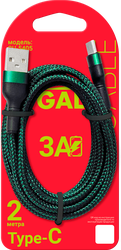 Изображение товара Кабель GAL CU-5405 USB A – Type-C, 3A, текстиль, 2м