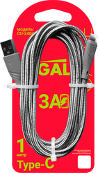 Изображение товара Кабель GAL CU-2404/5477 USB A – Type-C, 3А, нейлон, 1м