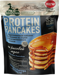 Изображение товара Смесь для приготовления протеиновых оладий и блинов BIONOVA с рисовой мукой, 350г