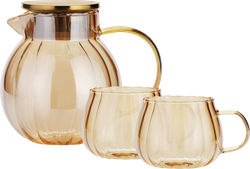 Изображение товара Набор чайный HOPPS Aurora, 3 предмета: чайник 1.2л, 2 кружки 380мл, Арт. KG-8