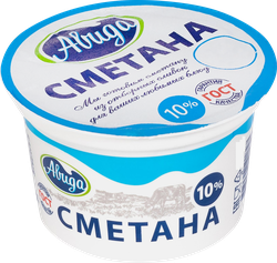 Изображение товара Сметана АВИДА 10%, без змж, 170г