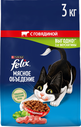 Изображение товара Корм сухой для взрослых кошек FELIX с говядиной, 3кг