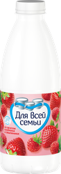 Изображение товара Напиток кисломолочный ДЛЯ ВСЕЙ СЕМЬИ Клубника, земляника 1%, без змж, 930г