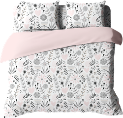 Изображение товара Комплект постельного белья Евро HOMECLUB Serena, серый, поплин