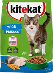 Изображение товара Корм сухой для кошек KITEKAT Улов рыбака, 1,3кг