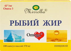 Изображение товара Биологически активная добавка МИРРОЛЛА Рыбий жир пищевой, 100шт
