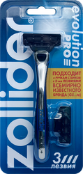 Изображение товара Станок для бритья ZOLLIDER Evolution PRO 3 лезвия с 2 сменными картриджами
