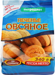 Печенье овсяное ПЕТРОДИЕТ на сорбите, 340г