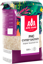 Рис АГРО-АЛЬЯНС Супер Басмати, Экстра, 500г