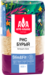 Рис бурый АГРО-АЛЬЯНС Экстра Slim&Fit, нешлифованный, 1-й сорт, 800г