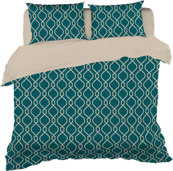 Изображение товара Комплект постельного белья Евро HOMECLUB Patterna, зеленый с рисунком, Арт. НССЗР/евро