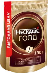 Кофе растворимый с добавлением молотого NESCAFE Gold, 190г