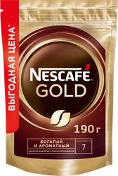 Кофе растворимый с добавлением молотого NESCAFE Gold, 190г