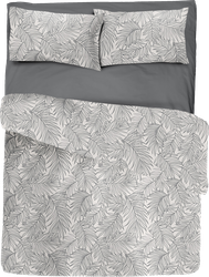 Изображение товара Комплект постельного белья Евро HOMECLUB Shadow, серый рисунок, бязь