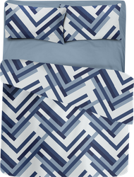 Изображение товара Комплект постельного белья 2-спальный HOMECLUB Lazur, синий рисунок, бязь