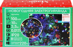 Изображение товара Электрогирлянда ФЕНИКС-ПРЕЗЕНТ 100LED-ламп, 8 режимов, мультицвет IP20, 10м