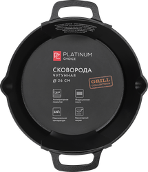Изображение товара Сковорода PLATINUM CHOICE с двумя ручками 26см, чугун, Арт. GF-LG1 Изображение товара Сковорода PLATINUM CHOICE с двумя ручками 26см, чугун, Арт. GF-LG1