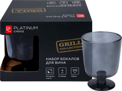 Изображение товара Набор бокалов PLATINUM CHOICE Piano black, 310мл, Арт. ELG-2, 4шт