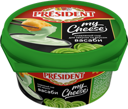 Изображение товара Сыр плавленый PRESIDENT My Cheese Васаби, для закусок 51%, без змж, 125г