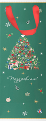 Изображение товара Пакет подарочный CITY HOME TRADE New Years Joy под бутылку 38х12х10см