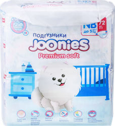Изображение товара Подгузники JOONIES NB 0–5кг, 72шт