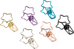 Изображение товара Зажимы для бумаг MESHU Shining Stars 3,3см, в ассортименте, 6шт