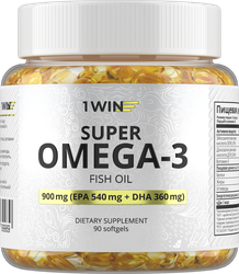 Изображение товара Биологически активная добавка 1WIN Omega-3, в капсулах, 90шт