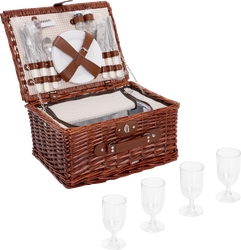 Изображение товара Корзина для пикника PLATINUM CHOICE на 4 персоны 40х30х20см