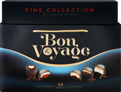 Изображение товара Набор конфет подарочный BON VOYAGE PREMIUM ассорти, синяя коробка в сумочке, 370г