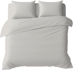 Изображение товара Комплект постельного белья 2-спальный HOMECLUB простыня на резинке, наволочки 50х70см, цвет кремовый, полисатин, Арт. КПБПС2кре