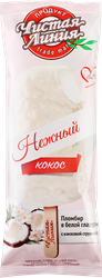 Изображение товара Мороженое ЧИСТАЯ ЛИНИЯ Нежный кокос, пломбир в белой глазури с кокосовой стружкой 12%, без змж, эскимо, 62г