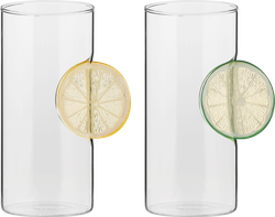 Изображение товара Стакан SWENSA Lemonade, прозрачный, стекло, вставка ПВХ, 465мл, Арт. SWKN-G009