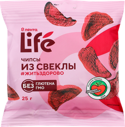 Изображение товара Чипсы овощные ЛЕНТА LIFE из свеклы, хрустящие, 25г