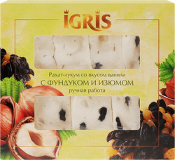 Изображение товара Рахат-лукум IGRIS со вкусом ванили, с фундуком и изюмом, 145г