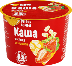 Изображение товара Каша овсяная ВЫБОР СЕМЬИ с клубникой, 43г