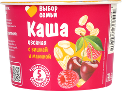 Изображение товара Каша овсяная ВЫБОР СЕМЬИ с вишней и малиной, 43г