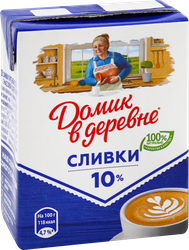Сливки стерилизованные ДОМИК В ДЕРЕВНЕ 10%, без змж, 200г