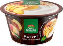 Изображение товара Йогурт СЕЛО ЗЕЛЕНОЕ Персик, курага, орехи, мед 3,2%, без змж, 180г