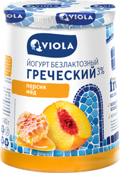 Изображение товара Йогурт VIOLA Free Греческий безлактозный с персиком и медом 3%, без змж, 140г
