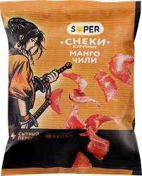 Изображение товара Снеки сырокопченые SUPER Манго, чили, из курицы, 70г